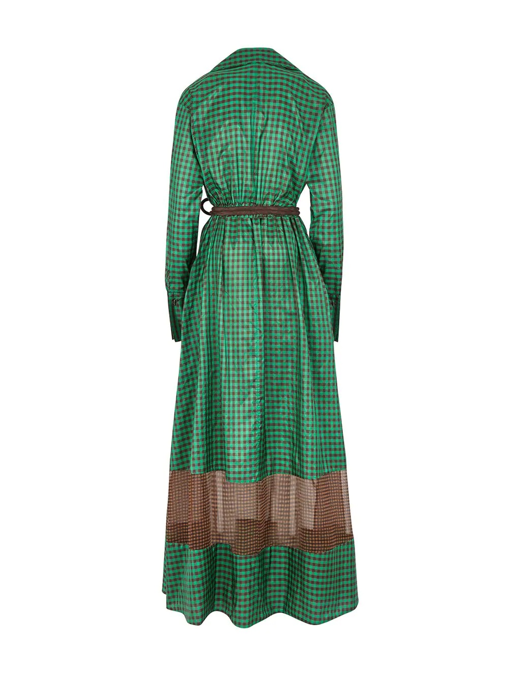 vichy pattern long dress - 2