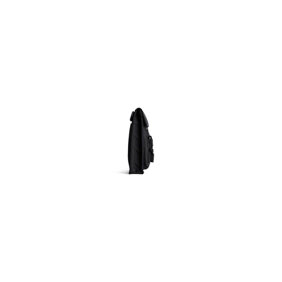 Men's Army Small Pouch With Strap  in Black - 5