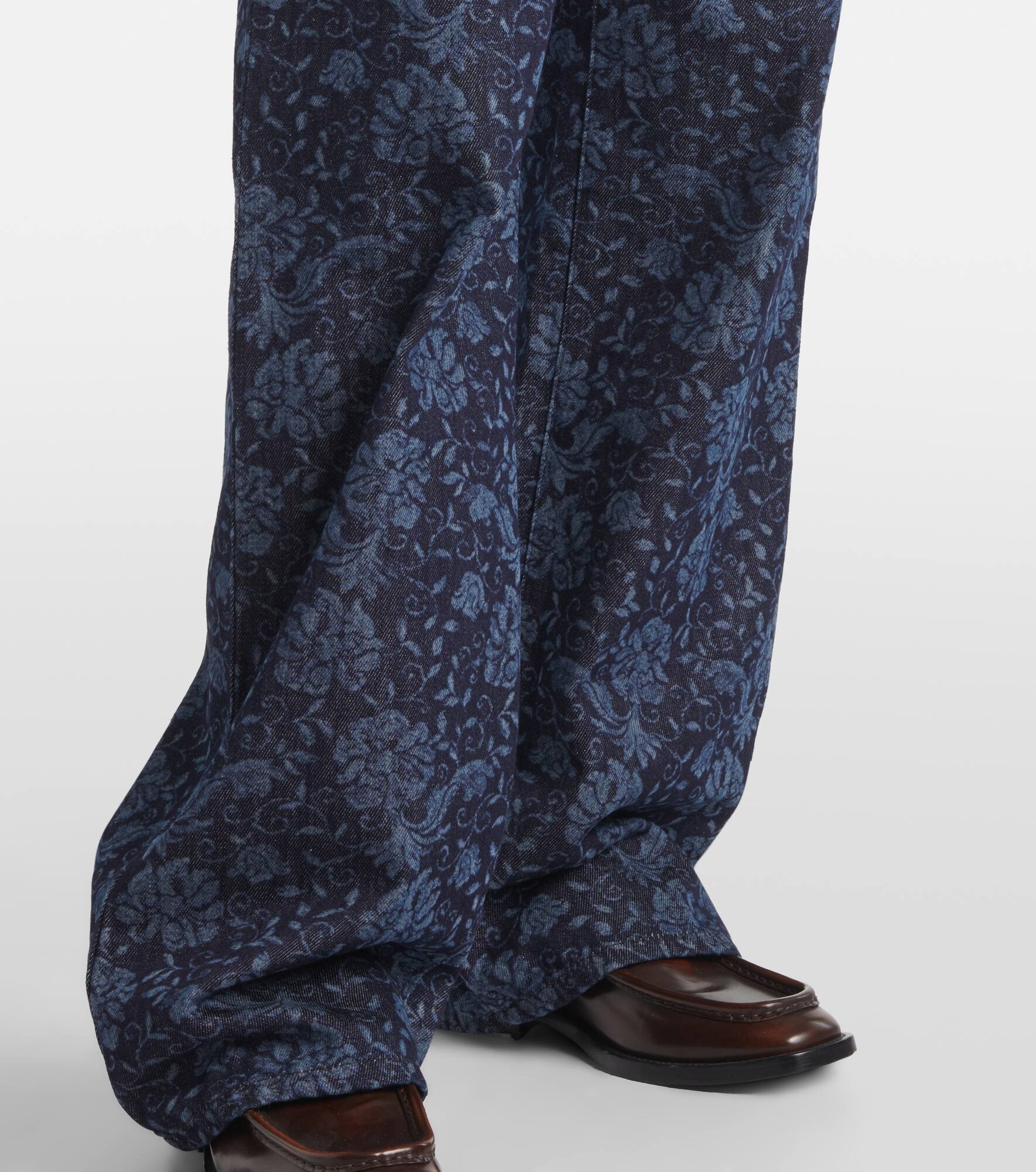 Floral printed wide-leg jeans - 5