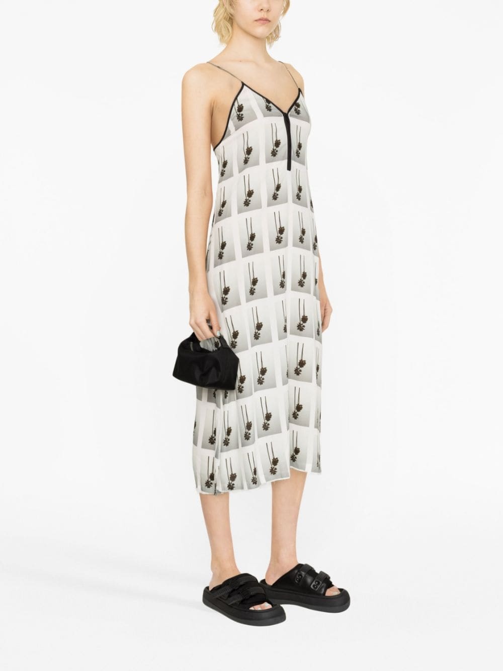 palm-tree midi dress - 3