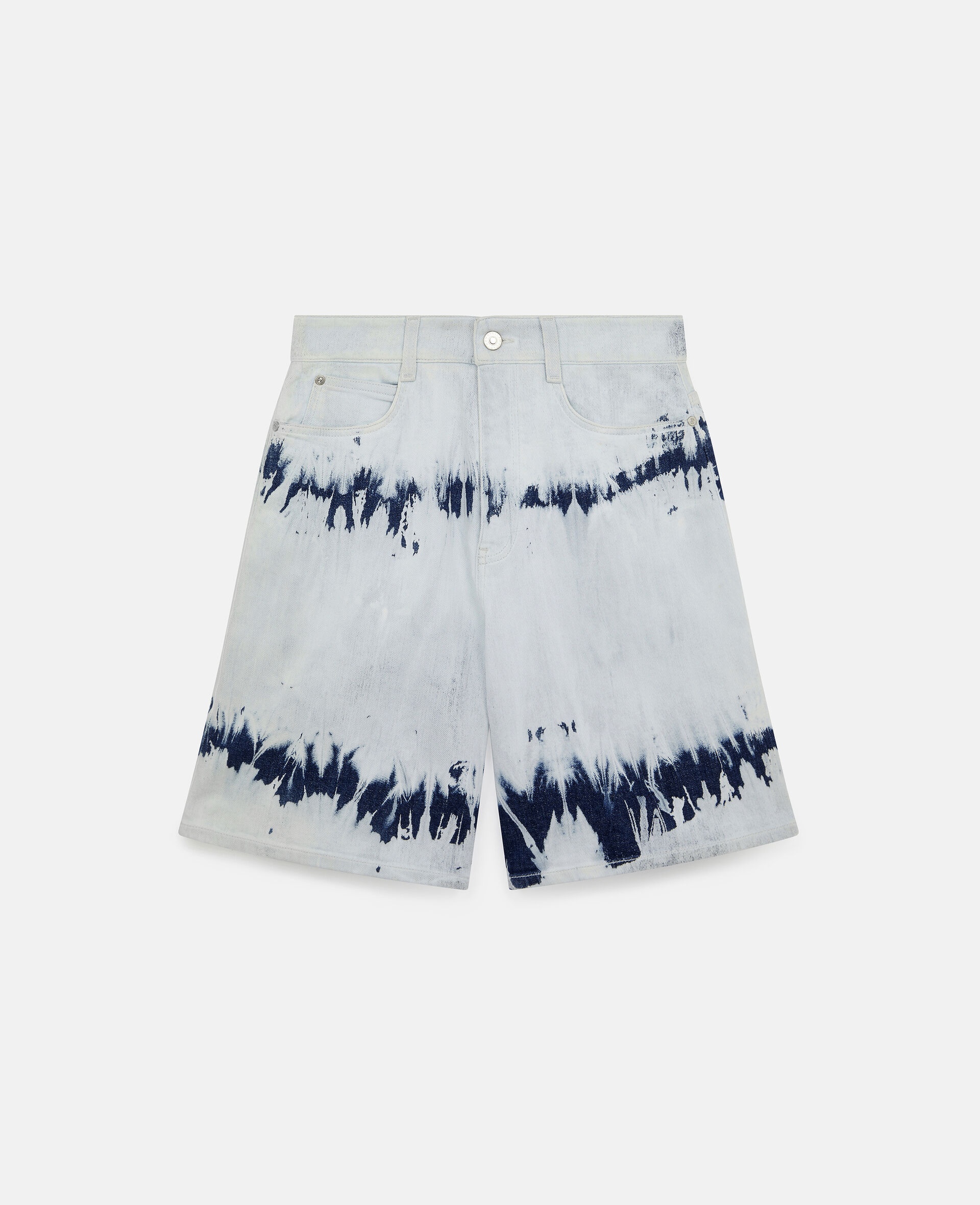 Tie-Dye Denim Bermuda Shorts - 1