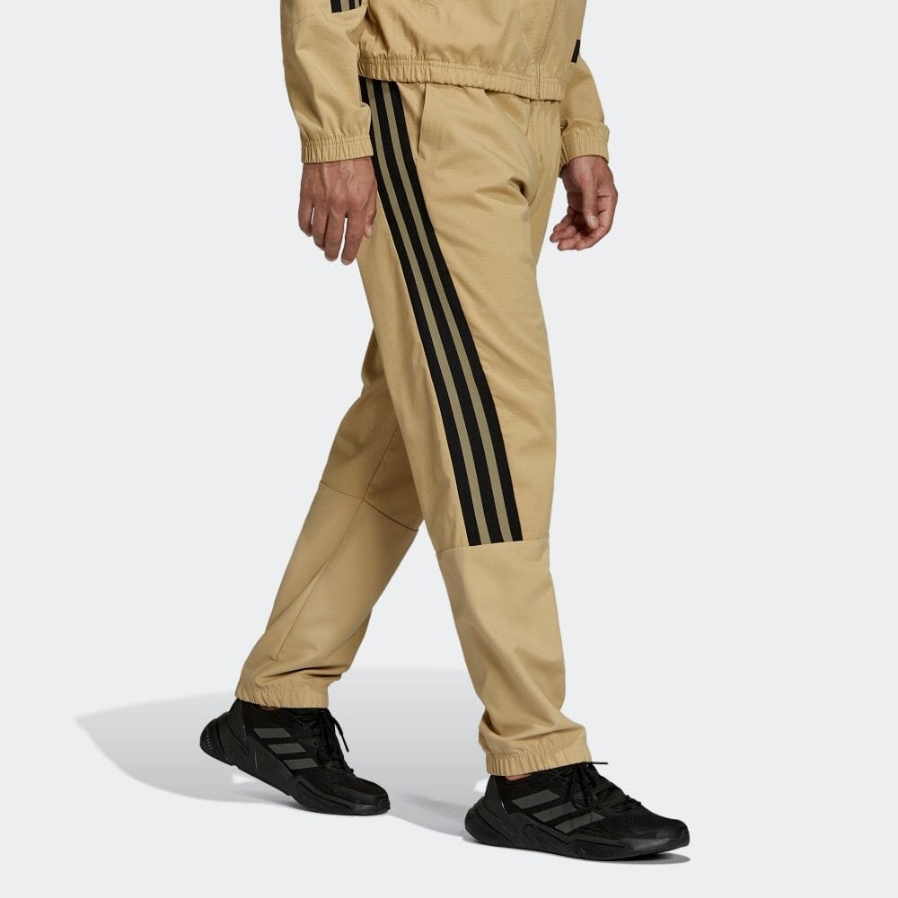 Men's adidas Colorblock Splicing Woven Sports Pants/Trousers/Joggers Khaki HA6568 - 4