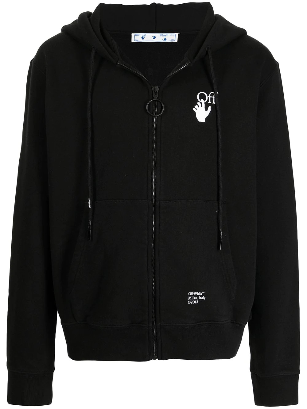 logo-print zip-fastening hoodie - 1