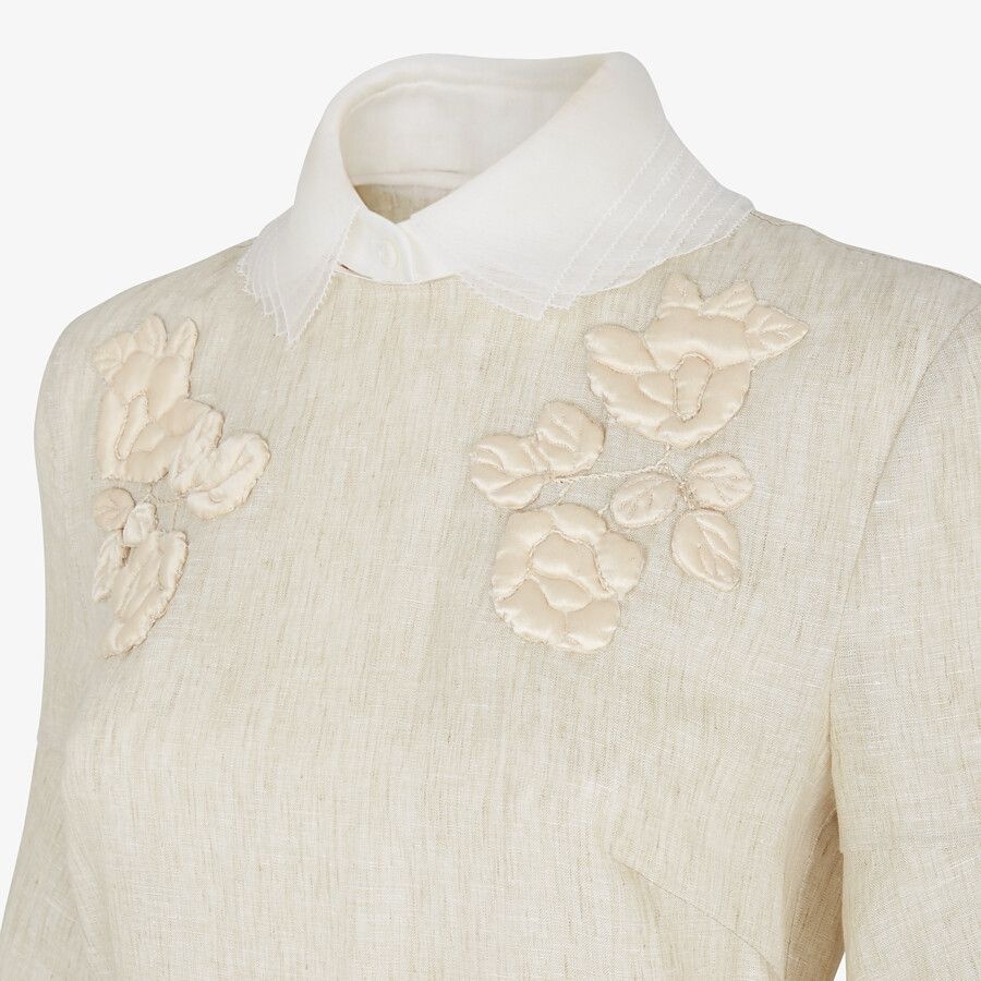 Beige linen dress - 3