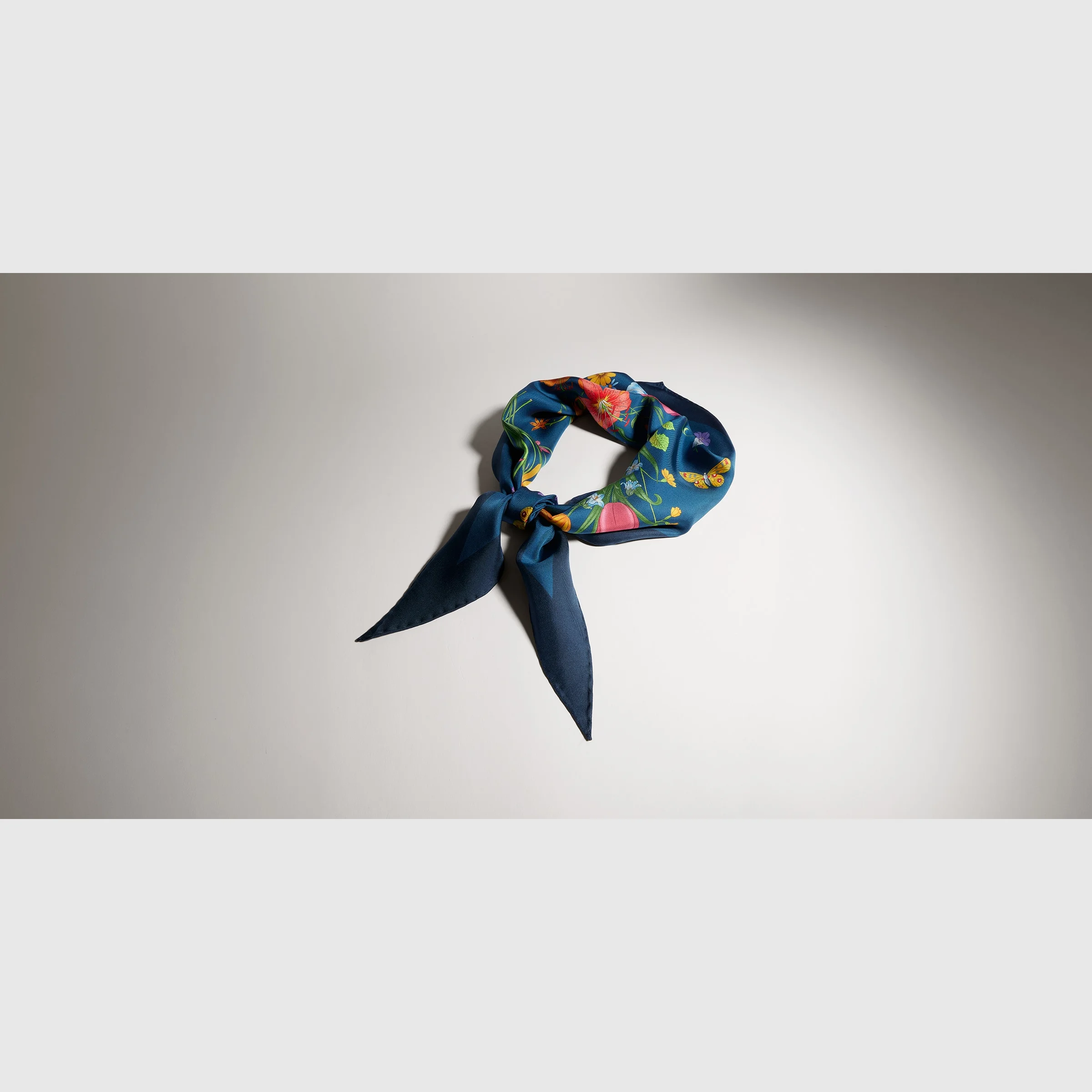 Printed silk twill diamond scarf - 1