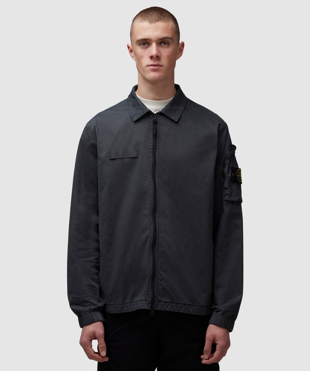 Stone Island Garment dyed old effect pocket overshirt sevenstore