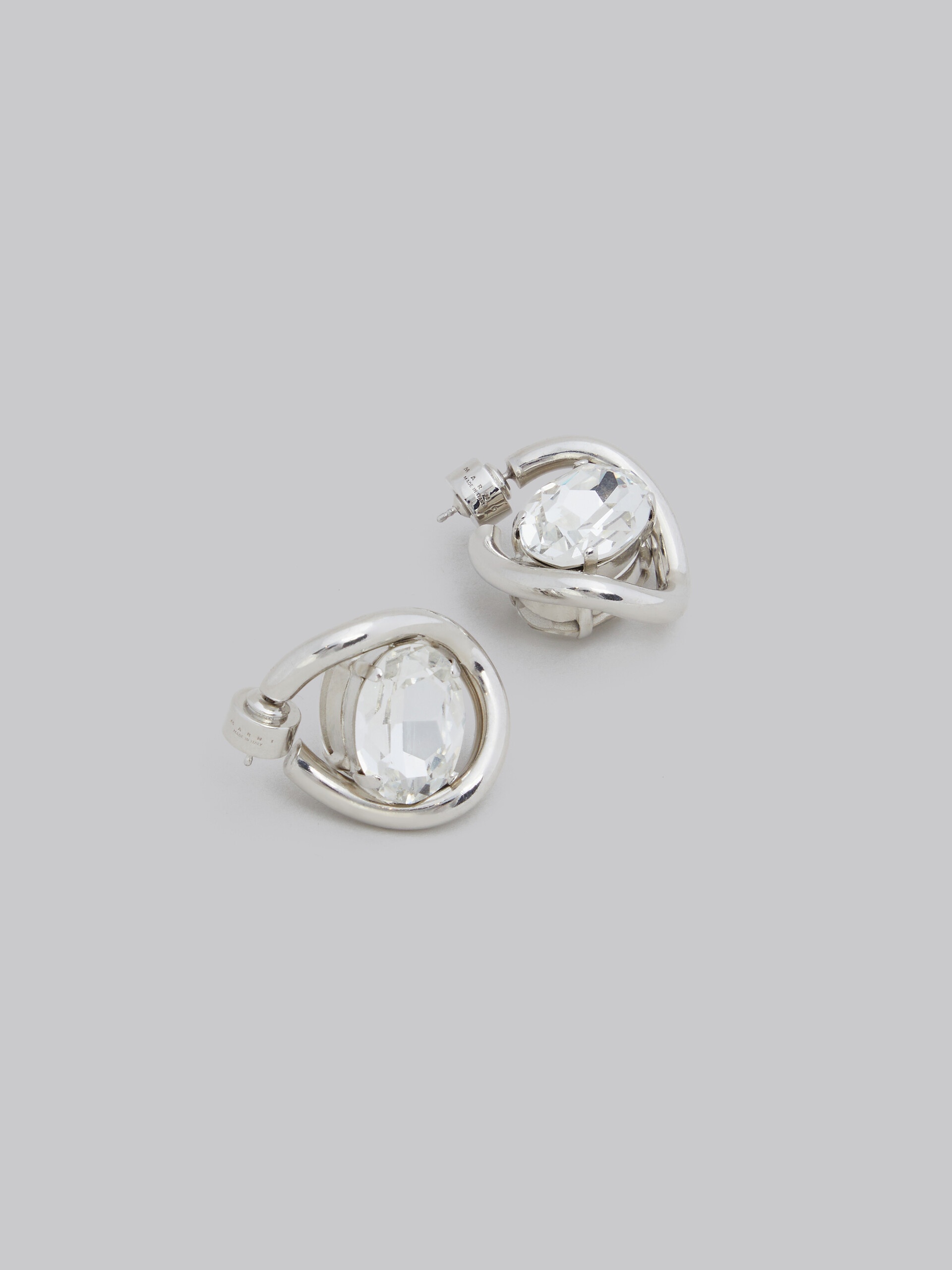 TWISTED HOOP EARRINGS WITH RHINESTONE DETAILS - 4