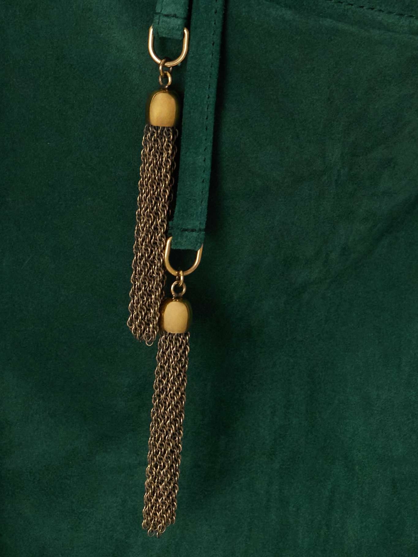 Belted embellished suede mini skirt Forest green - 4