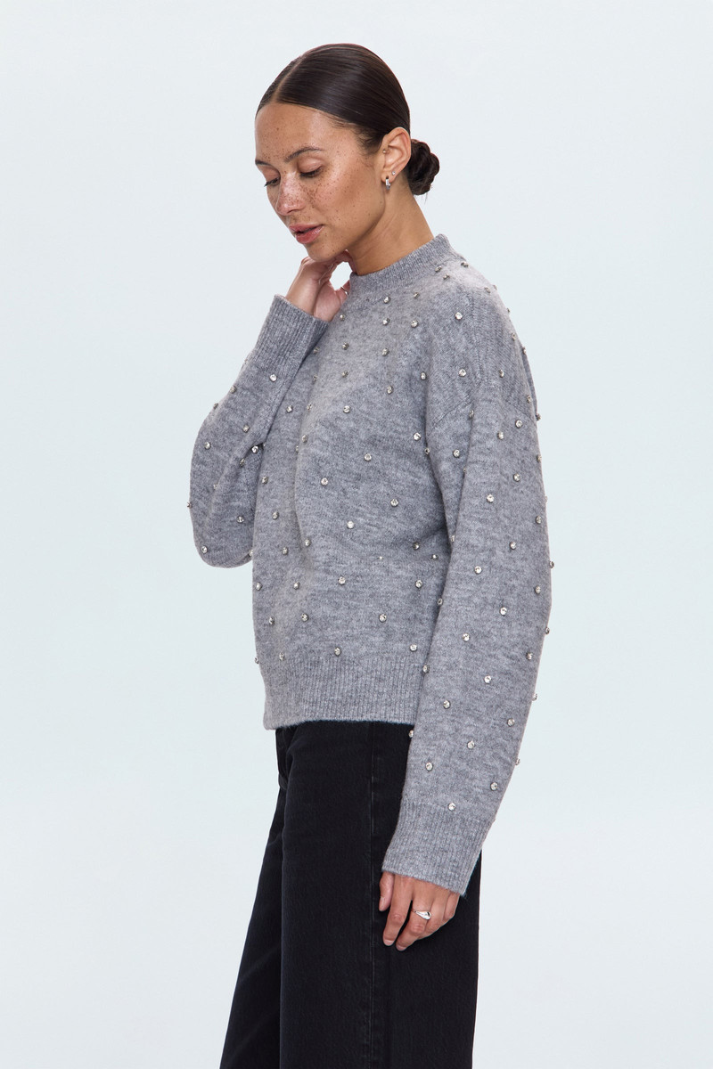 AURA RELAXED CREW NECK SWEATER - CHARCOAL DIAMONTE 4
