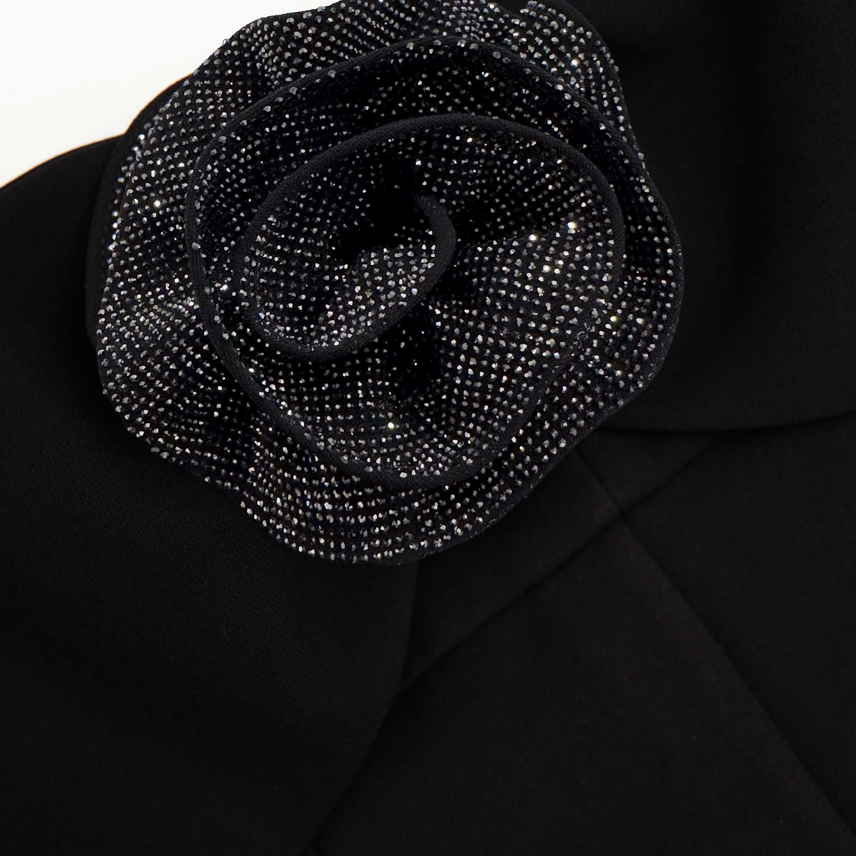 Black Crepe Corsage Top - 5