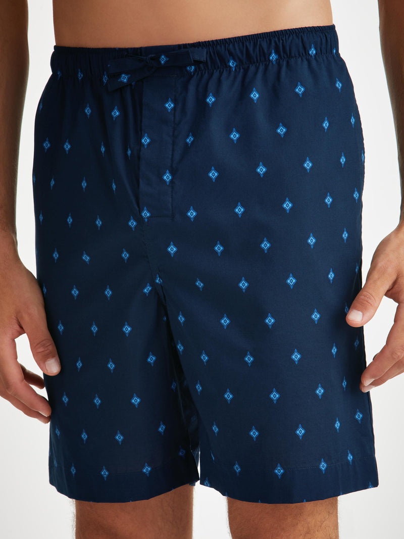 Men's Lounge Shorts Nelson 98 Cotton Batiste Navy - 5