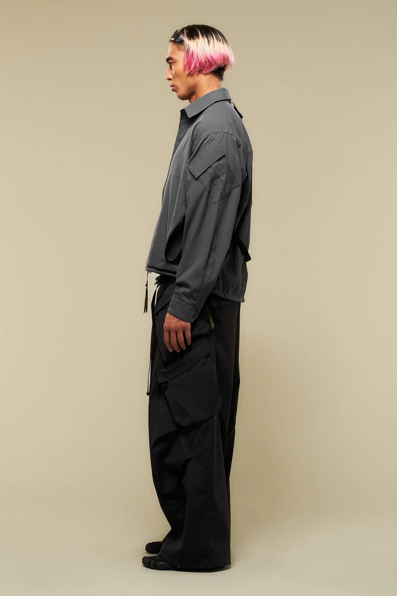 LA12-M Nylon Stretch Shirt Jacket Gray - 16