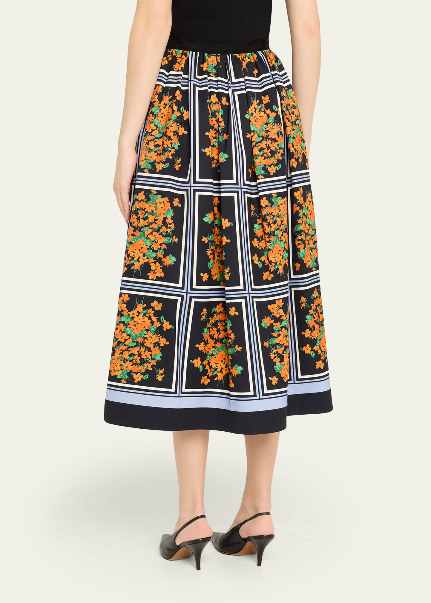 Floral-Print Full Midi Skirt - 3