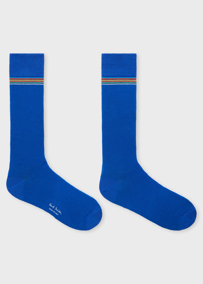 Paul Smith Blue 'Signature Stripe' Trim Socks outlook