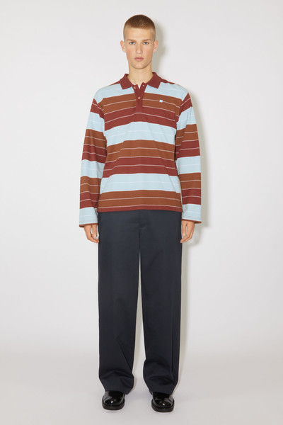 Acne Studios Polo long sleeve t-shirt - Relaxed fit - Deep red/dusty blue outlook