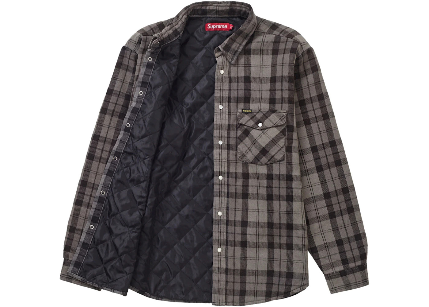 Supreme Quilted Flannel Snap Shirt Black - 2