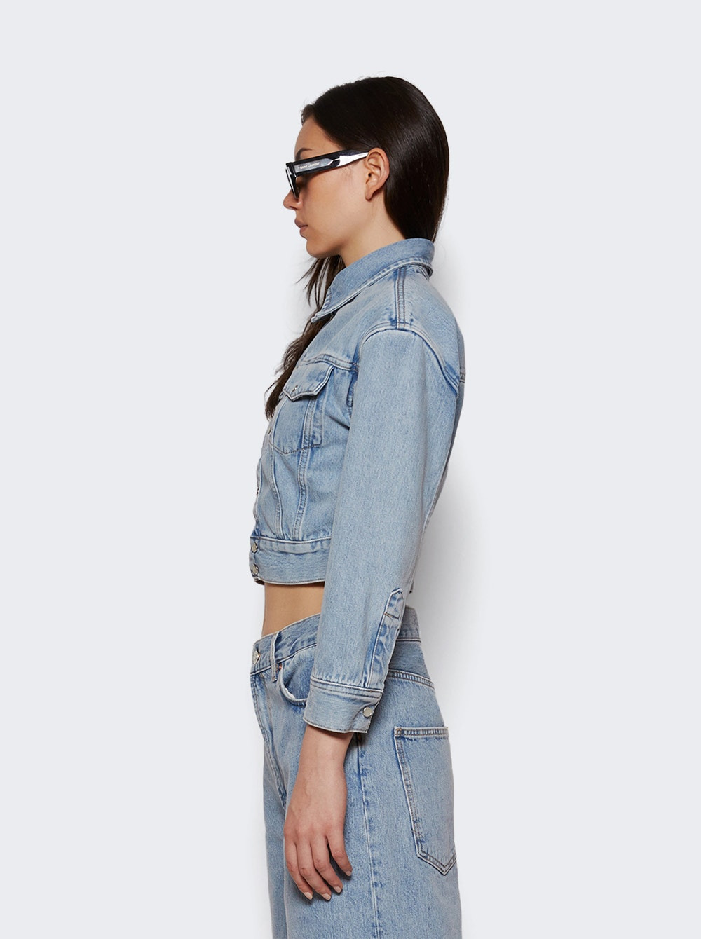 Denim Crop Jacket Blue - 3