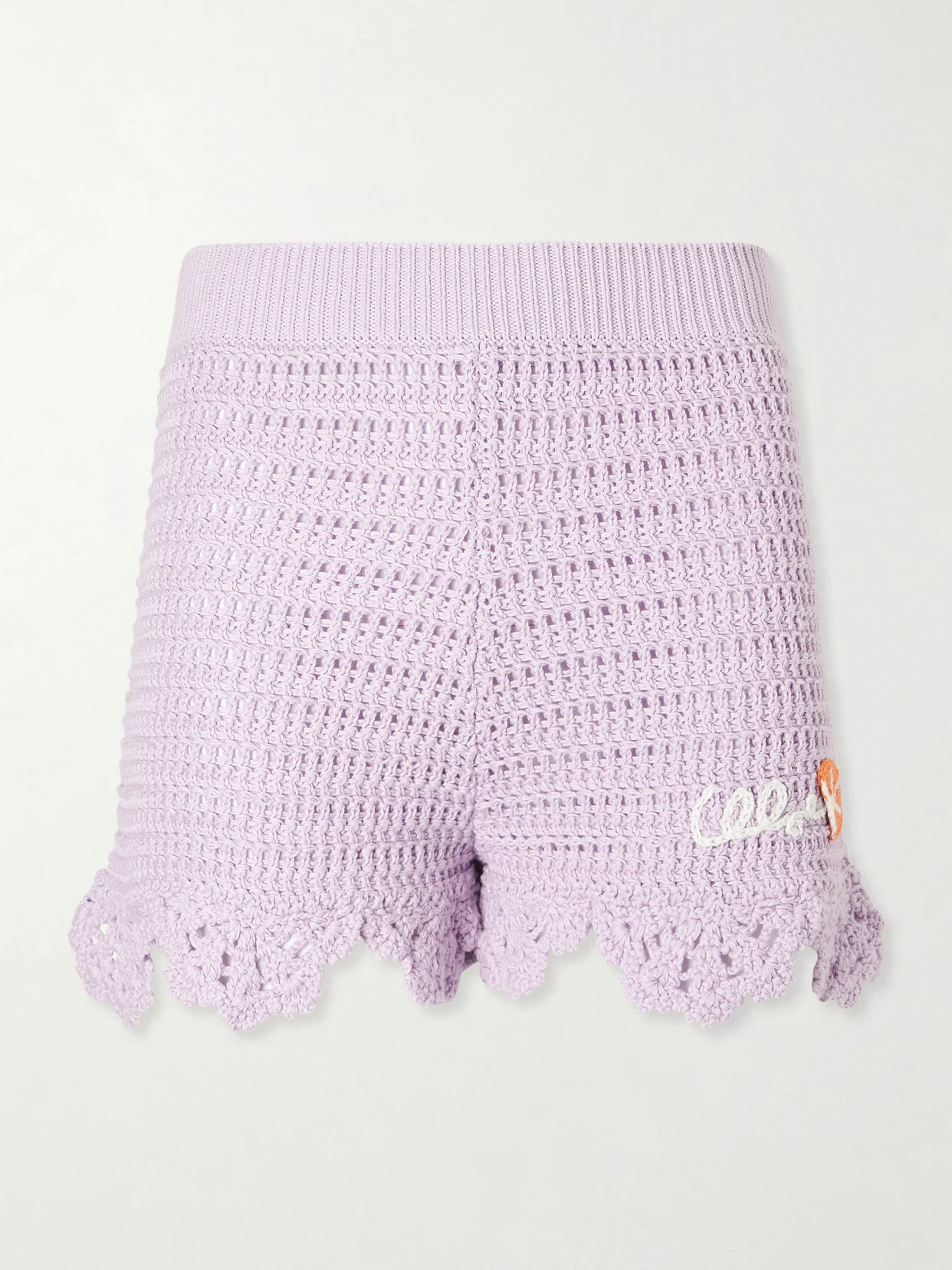 Appliquéd Crocheted Cotton Shorts - 1