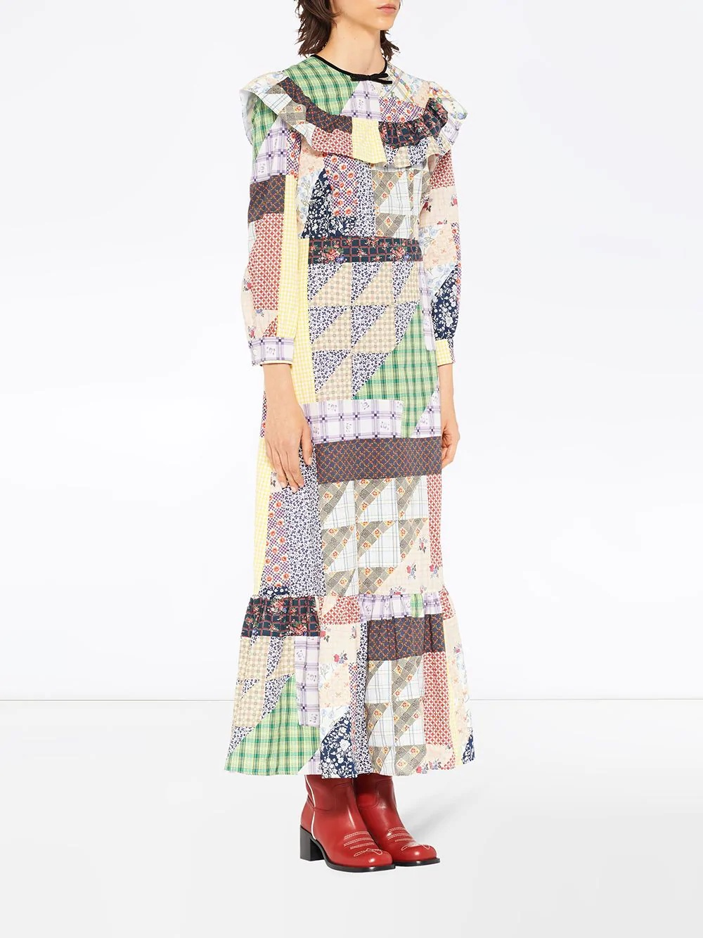 Bertha patchwork long dress - 3