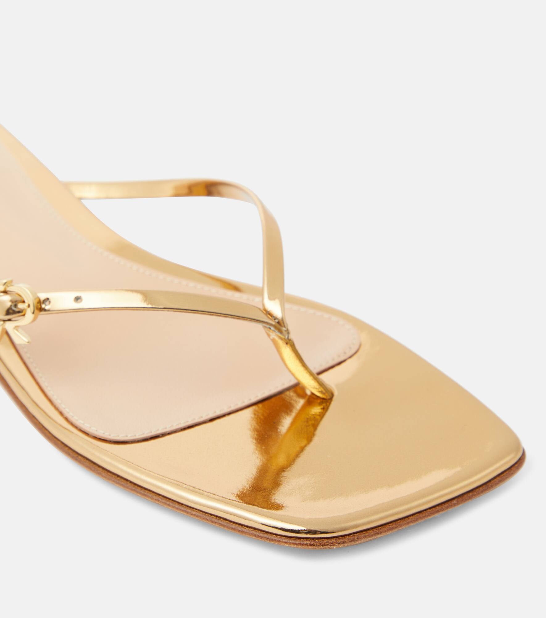 Mirrored leather thong sandals - 6