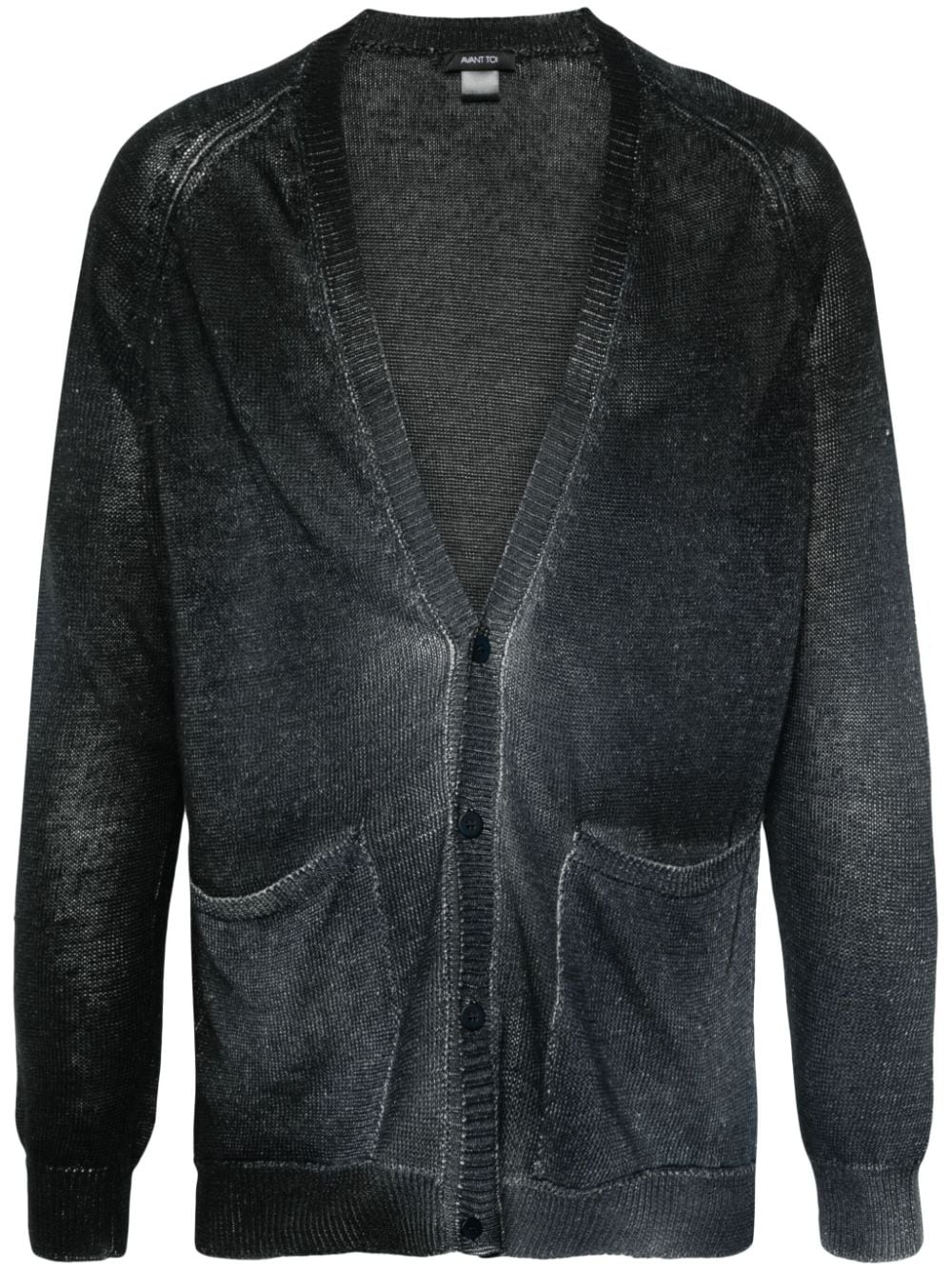 washed linen cardigan - 1