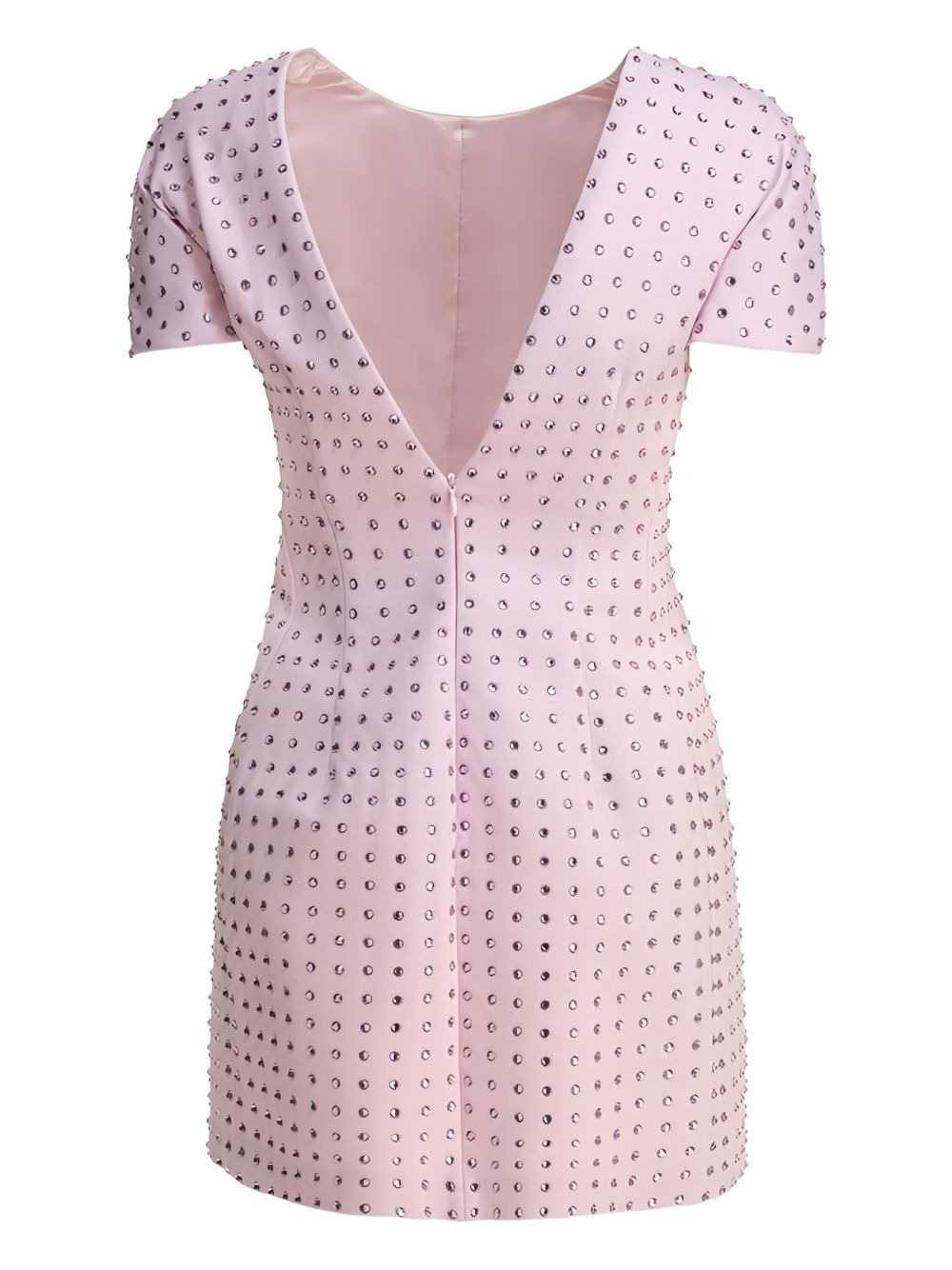 crystal-embellished short-sleeved mini dress - 2