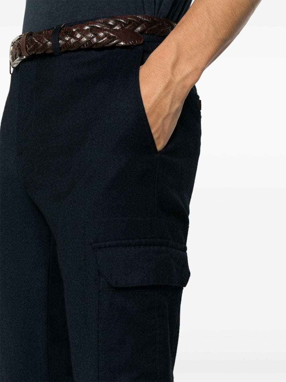 straight-leg wool trousers - 5