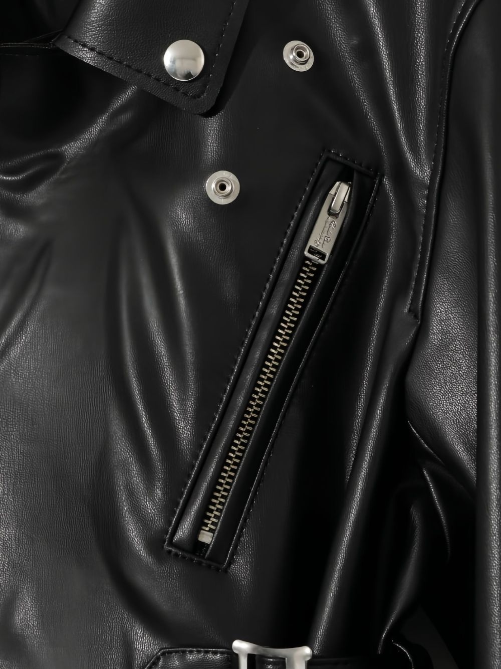 buckle-detail biker jacket - 3