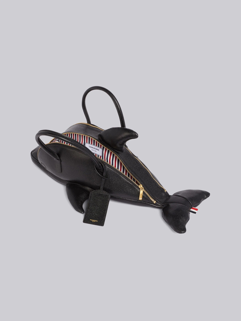 Black Pebbled Dolphin Bag 5