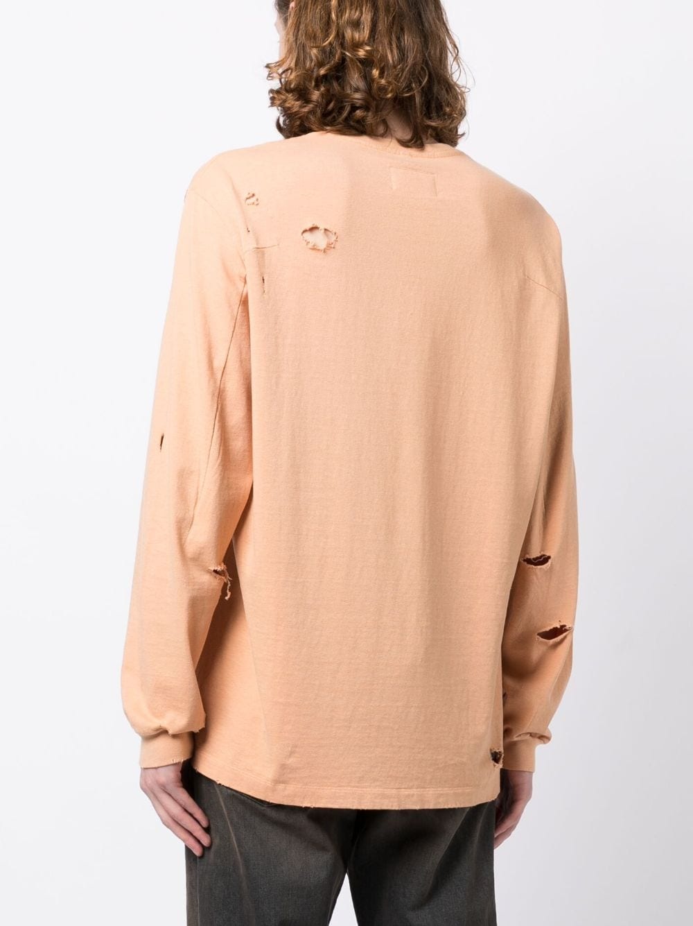 logo-print ripped-detail sweatshirt - 4