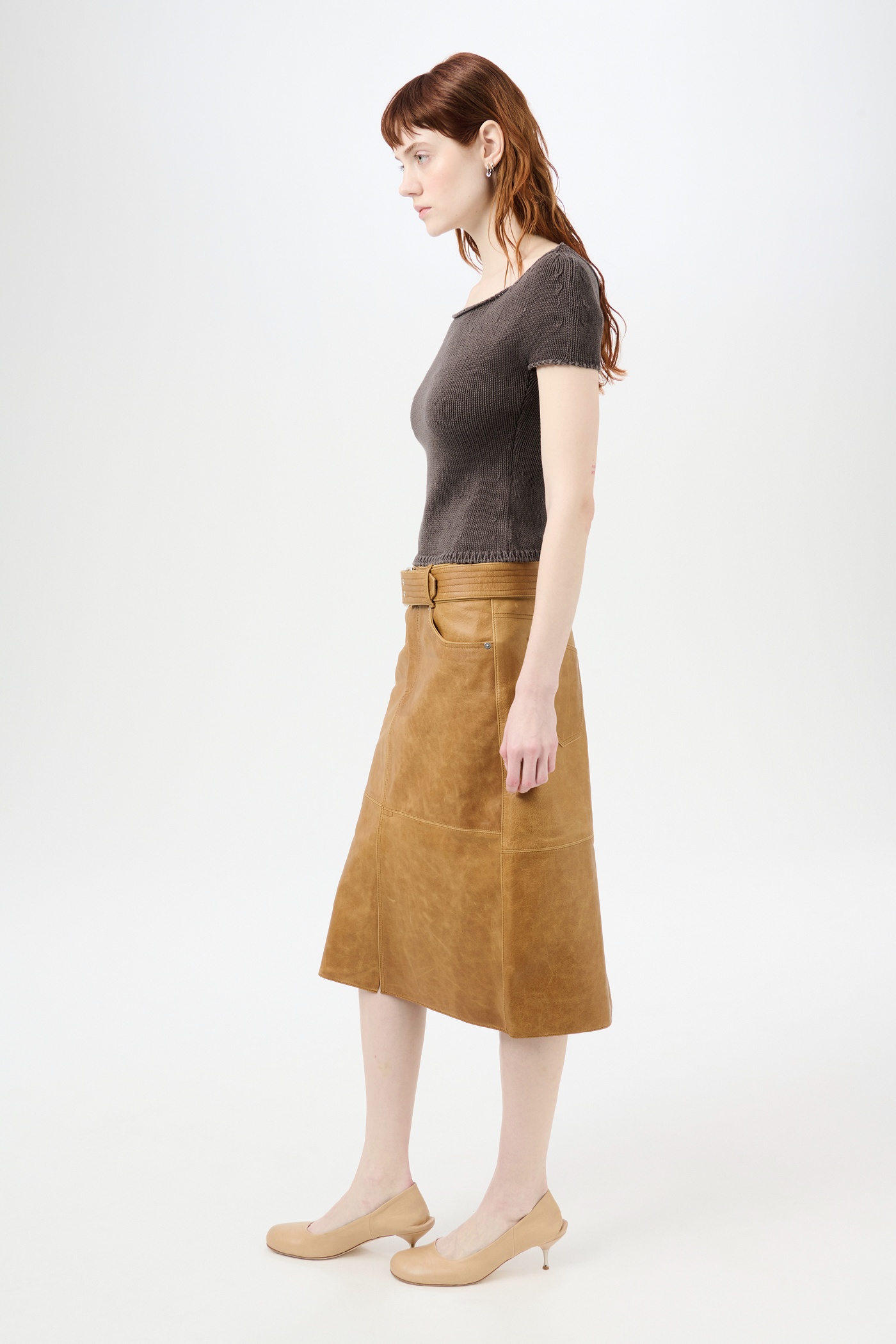 Workwear Skirt Burnt Sugar Leather - 5