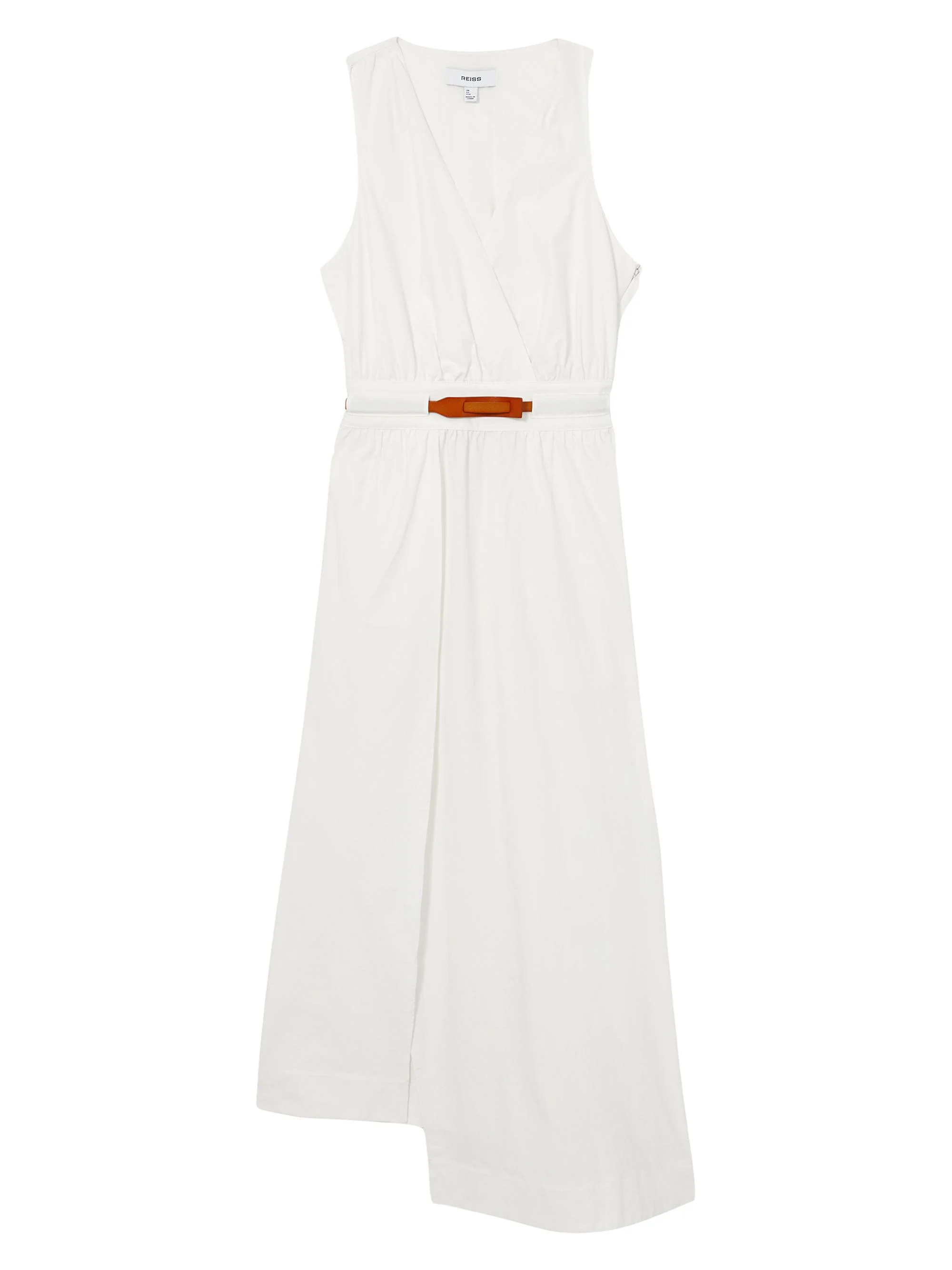 Women's Brianne Asymmetric Belted Midi-Dress - Ivory - 1