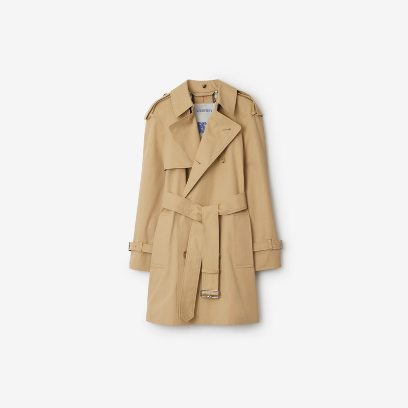 Short Detachable Collar Gabardine Trench Coat 9