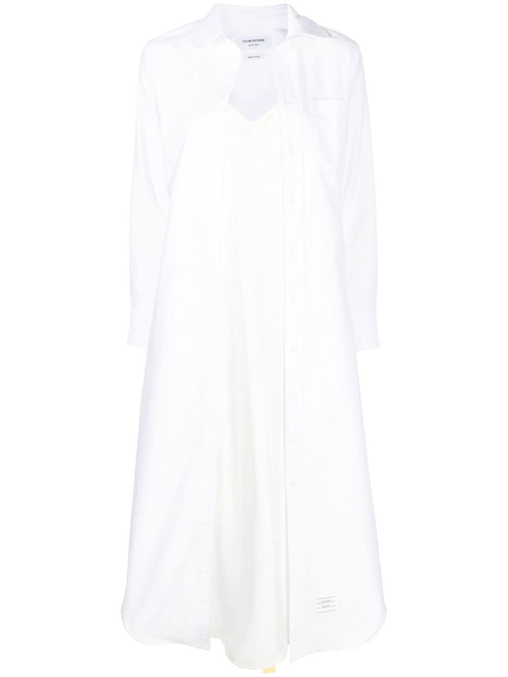 tab-detail shirt dress - 1