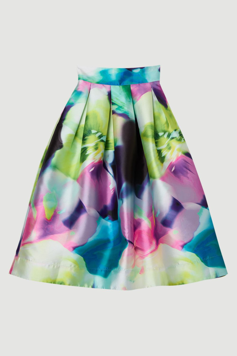 Floral Twill Woven Prom Skirt 4