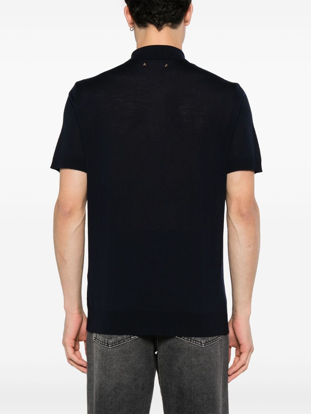 logo-patch wool polo shirt - 4