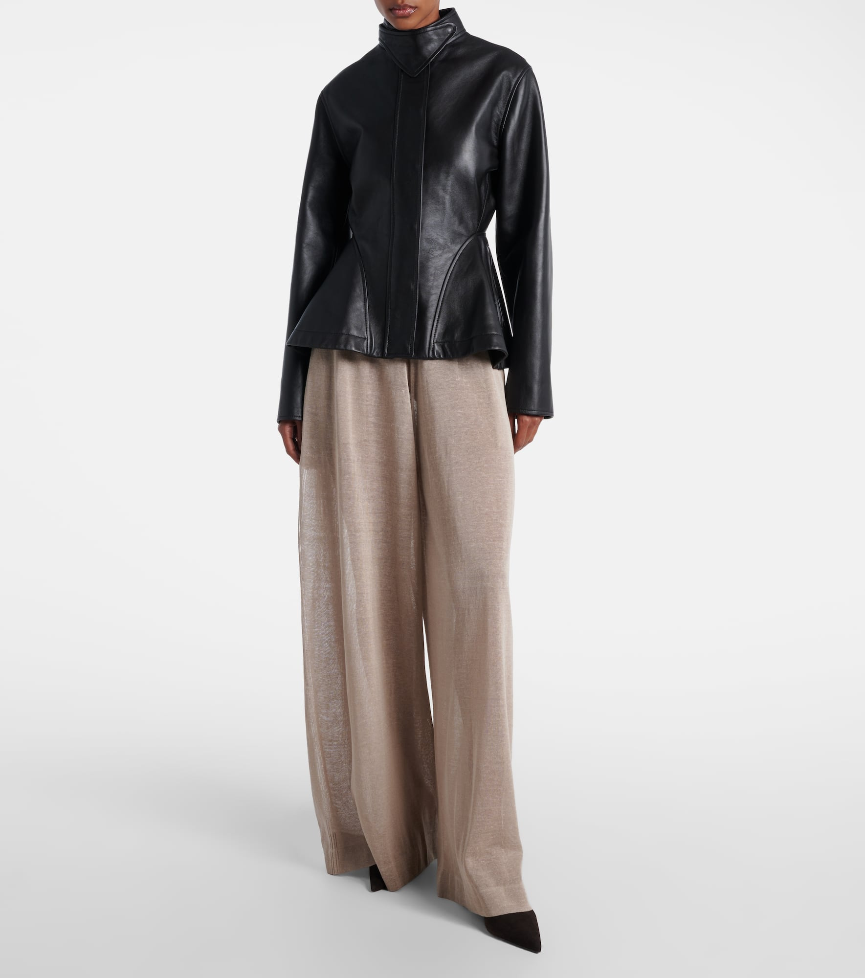 Peplum leather jacket - 2