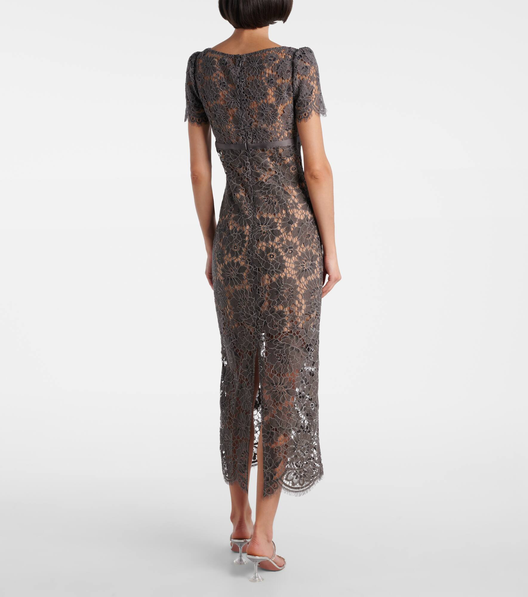 Floral lace midi dress - 3