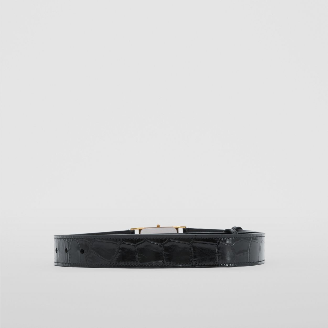 Faux Watch Detail Embossed Leather Belt - 5