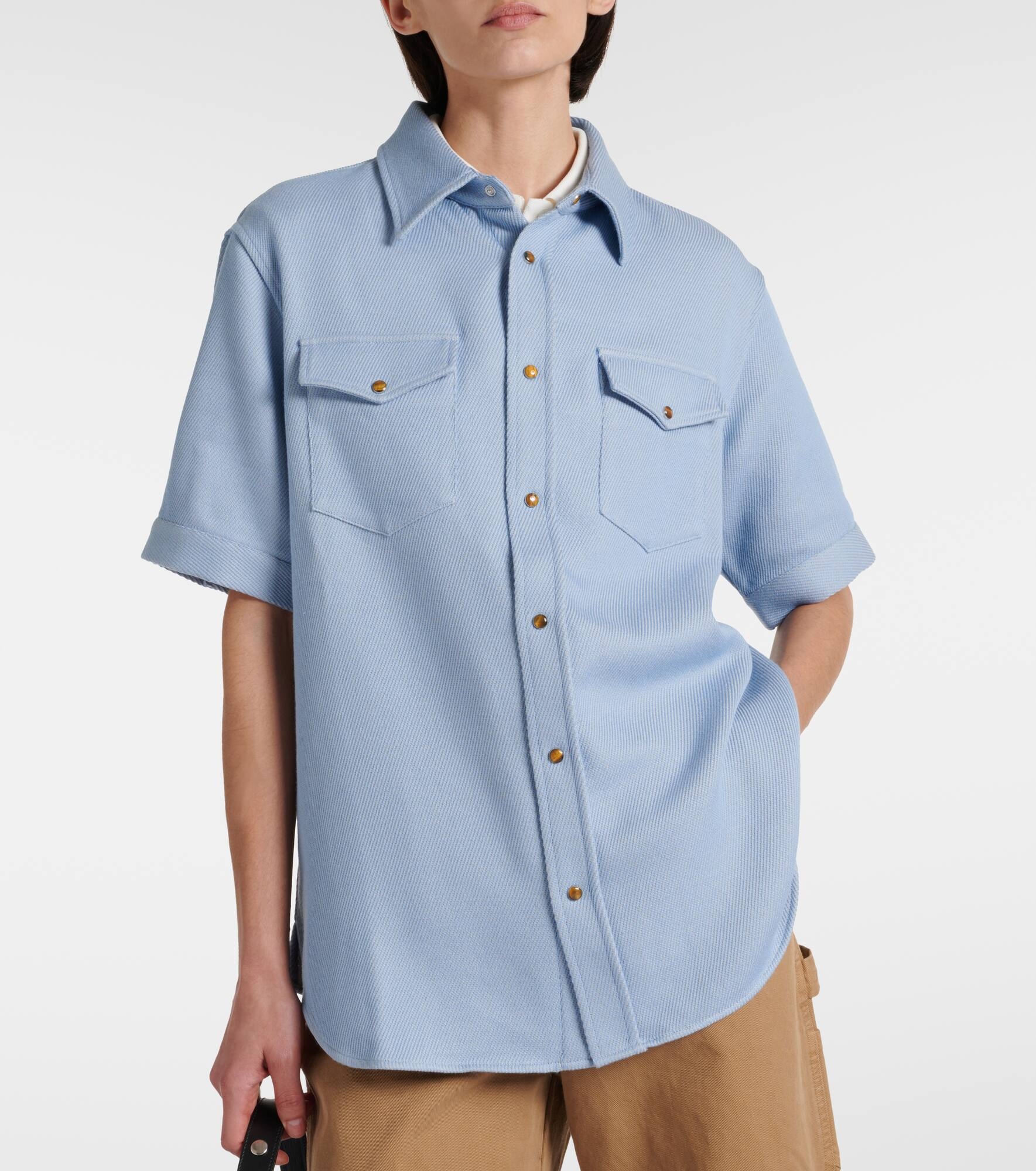Cashmere and cotton shirt - 4