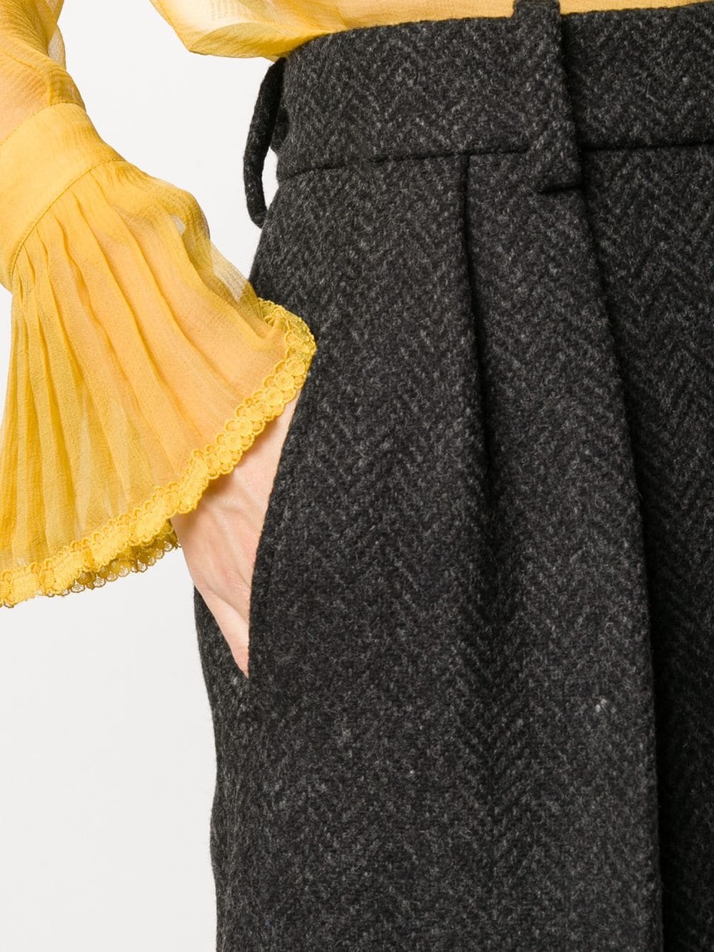 tailored herringbone trousers - 5
