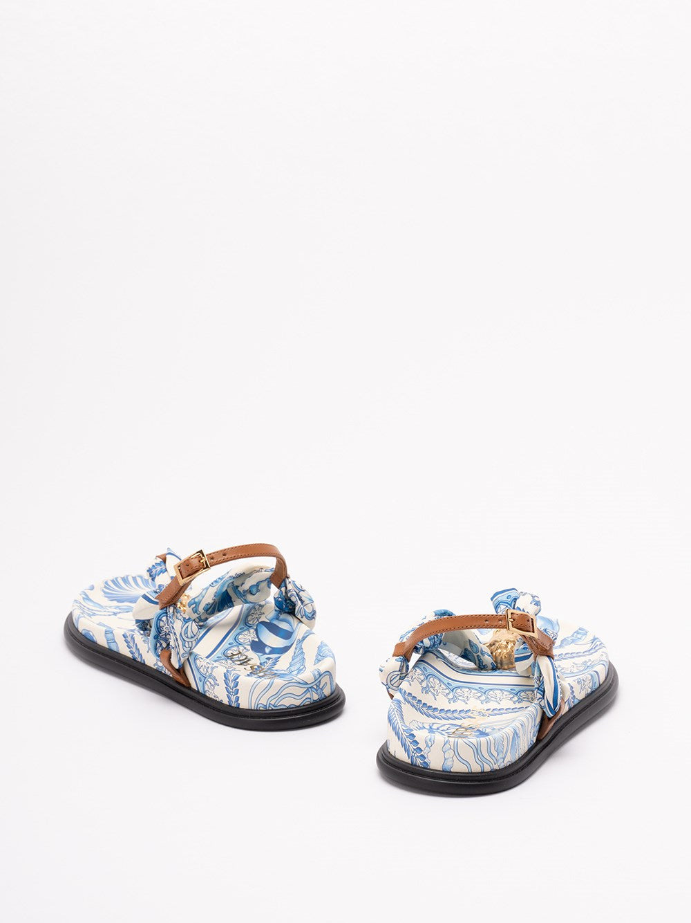 Versace Women Fabric And Calf Leather Sandals - 3