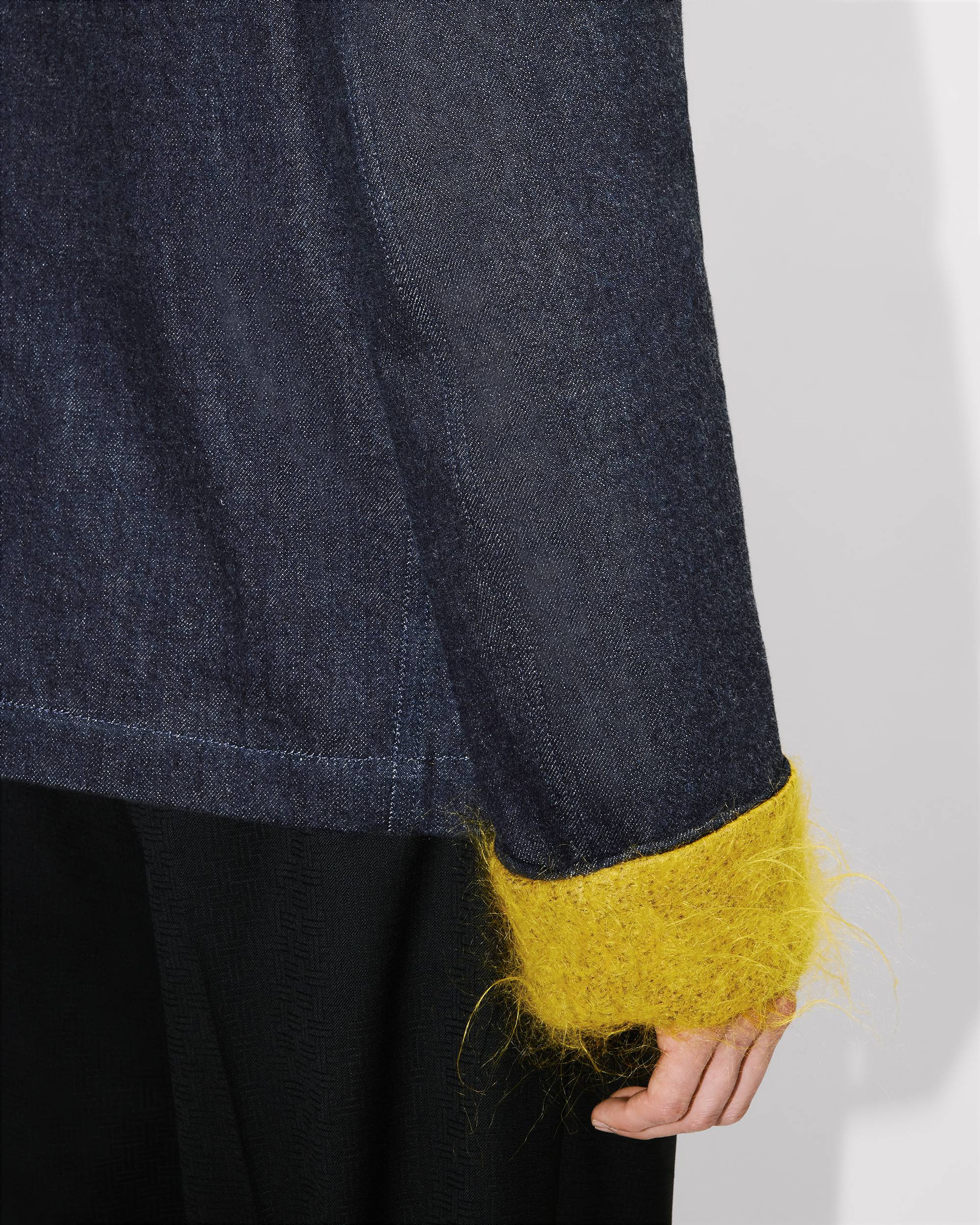 Fur tailored jacket in Japanese denim - 7