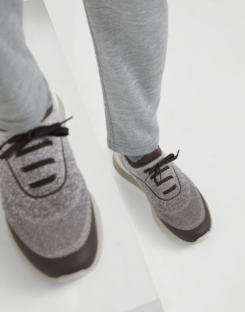 Techno cotton knit runners with heat-bonded details 4