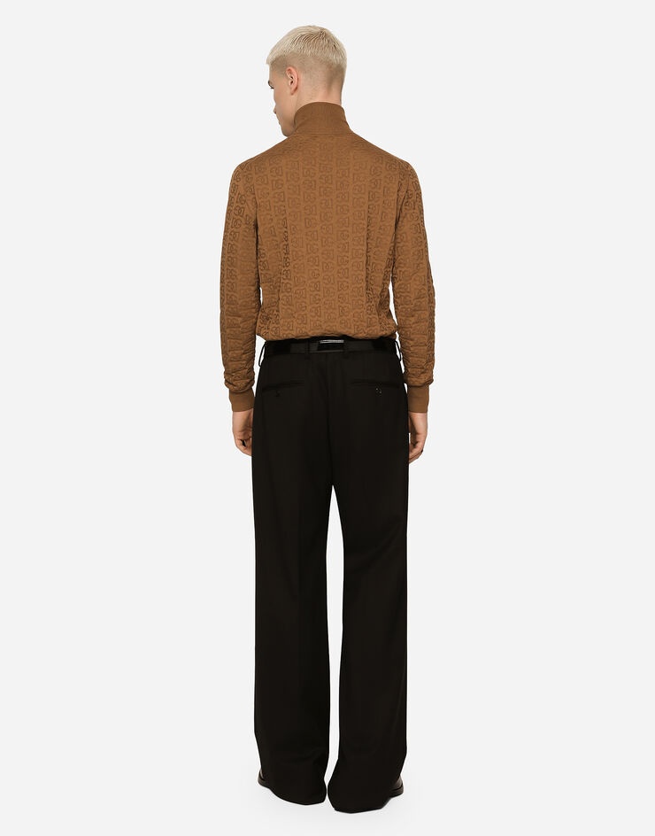 Silk jacquard turtleneck sweater with DG logo - 3