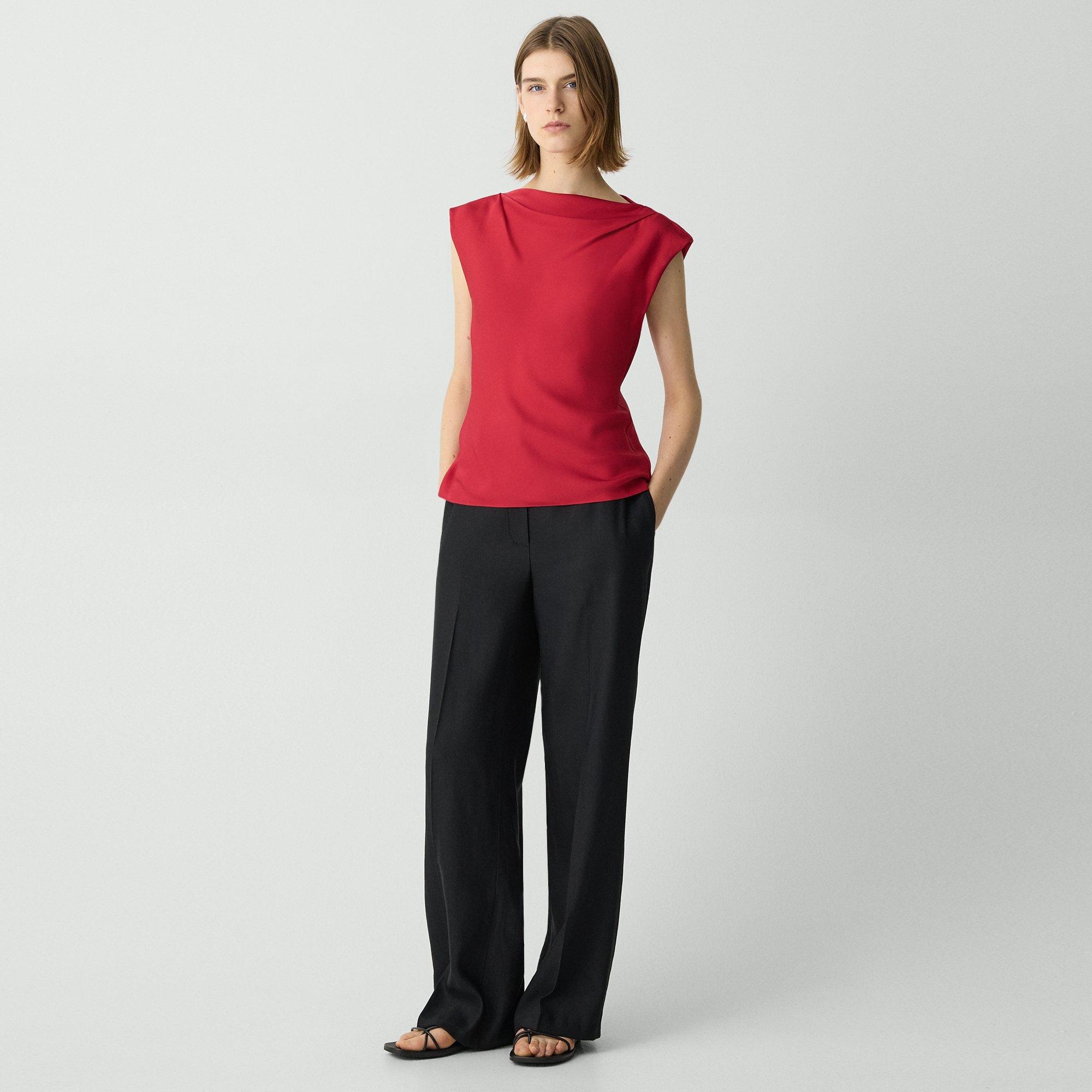 Cowl Neck Top in Silk Georgette - 6