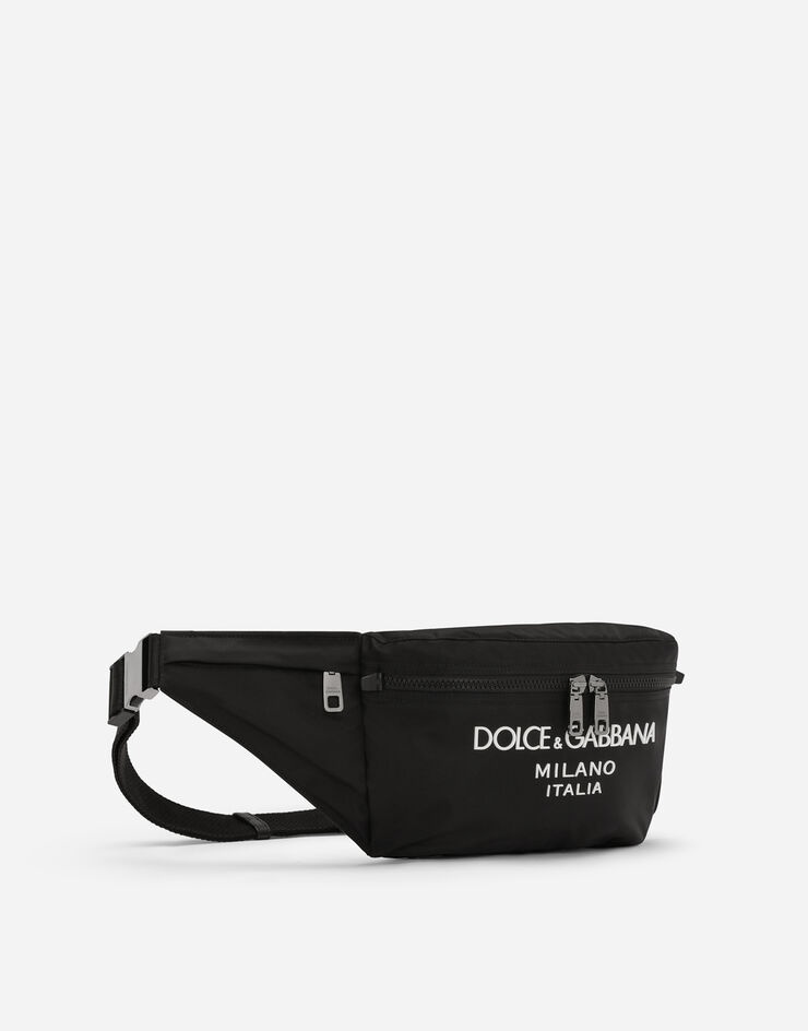 Nylon belt bag with rubberized logo - 3