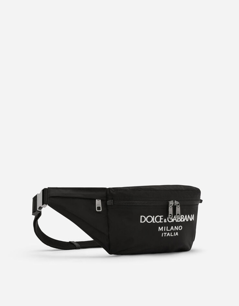 Nylon belt bag with rubberized logo 3