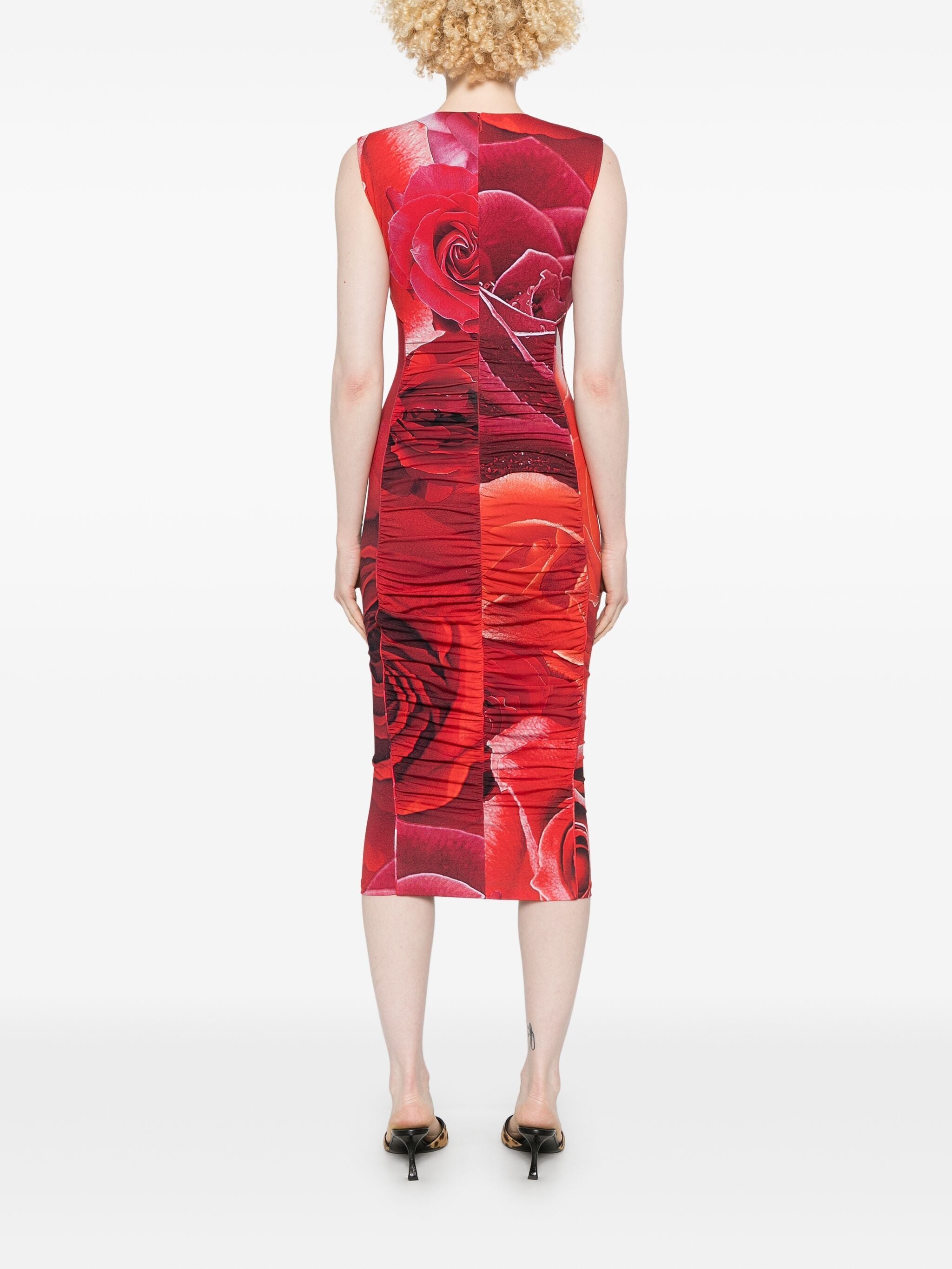 Rose-print Midi Dress - 2