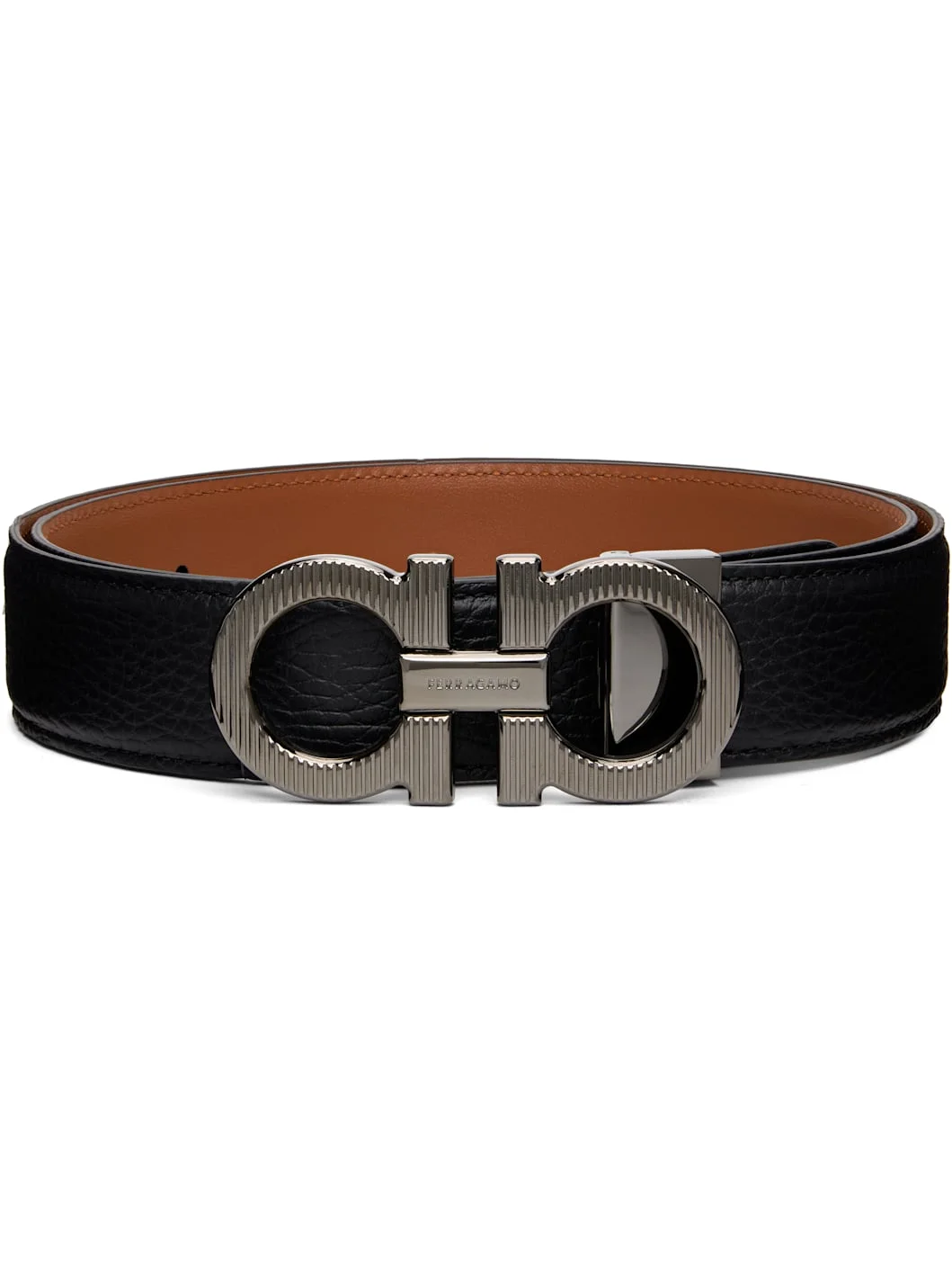 Black Reversible & Adjustable Gancini Belt - 1